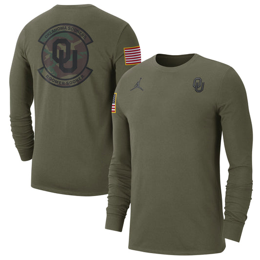 Men's Jordan Brand  Olive Oklahoma Sooners Military Pack Long Sleeve T-Shirt