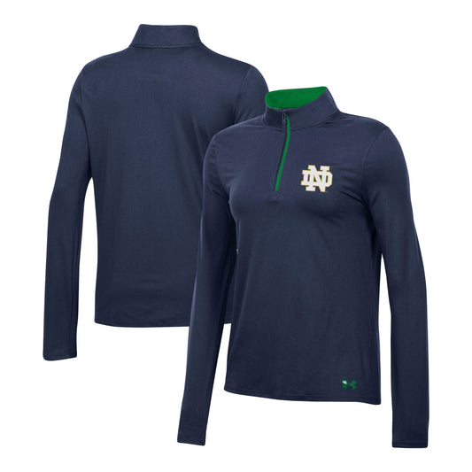 Women's Under Armour Navy Notre Dame Fighting Irish Gameday Knockout Quarter-Zip Top