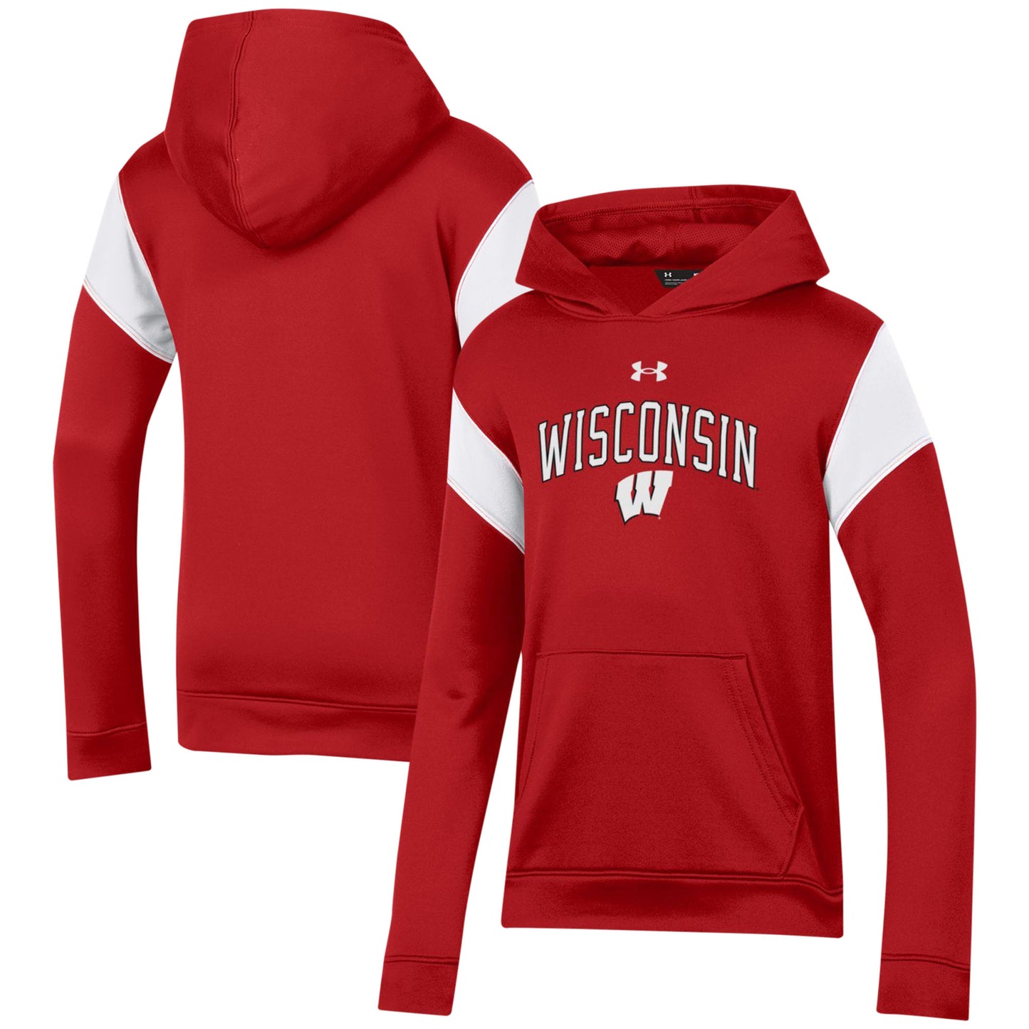 Youth Under Armour Red Wisconsin Badgers Gameday Performance Pullover Hoodie