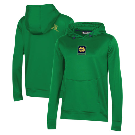 Women's Under Armour Green Notre Dame Fighting Irish 2023 Sideline Performance Pullover Hoodie