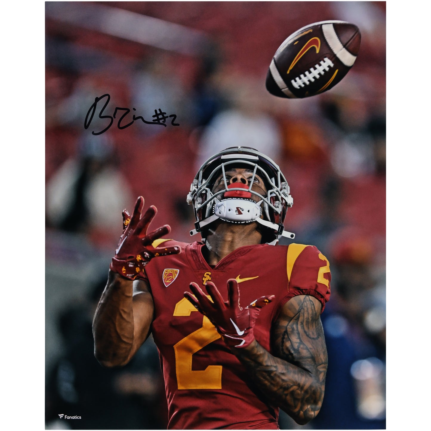 Brenden Rice USC Trojans Autographed 16" x 20" Catching Photograph