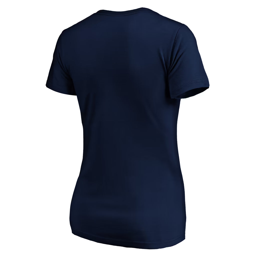 Women's Navy Alabama Crimson Tide Banner Wave V-Neck T-Shirt